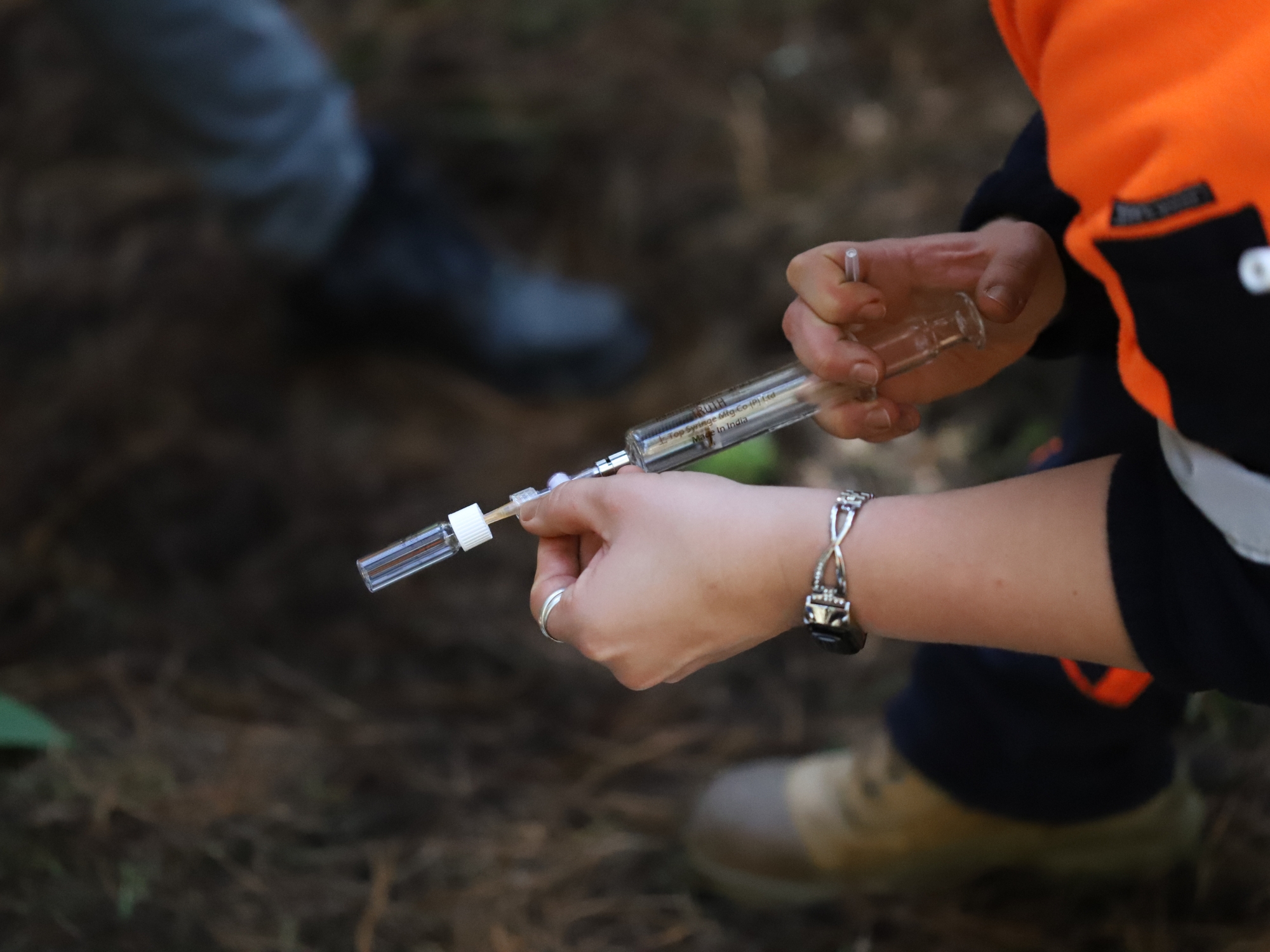 Gas samples from planted forest sites can show how fast soil microbes consume methane